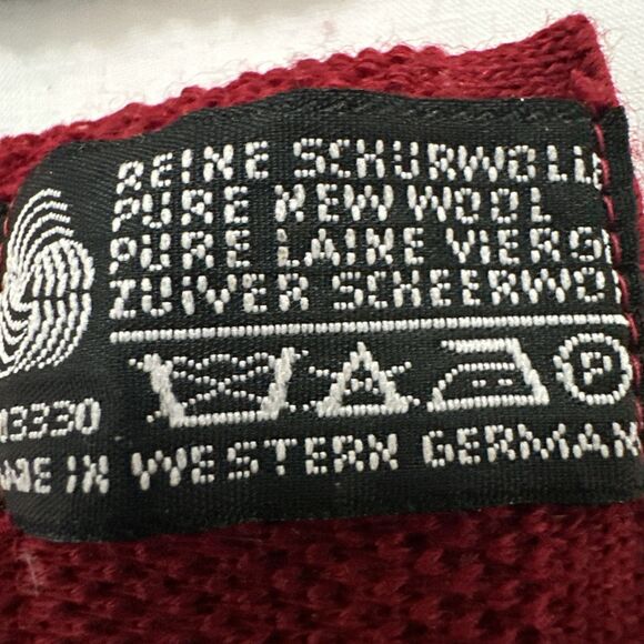 (2) Reine Schurwolle Mens Ties New Wool 2" Wide Navy Blue Red West Germany - Picture 8 of 16